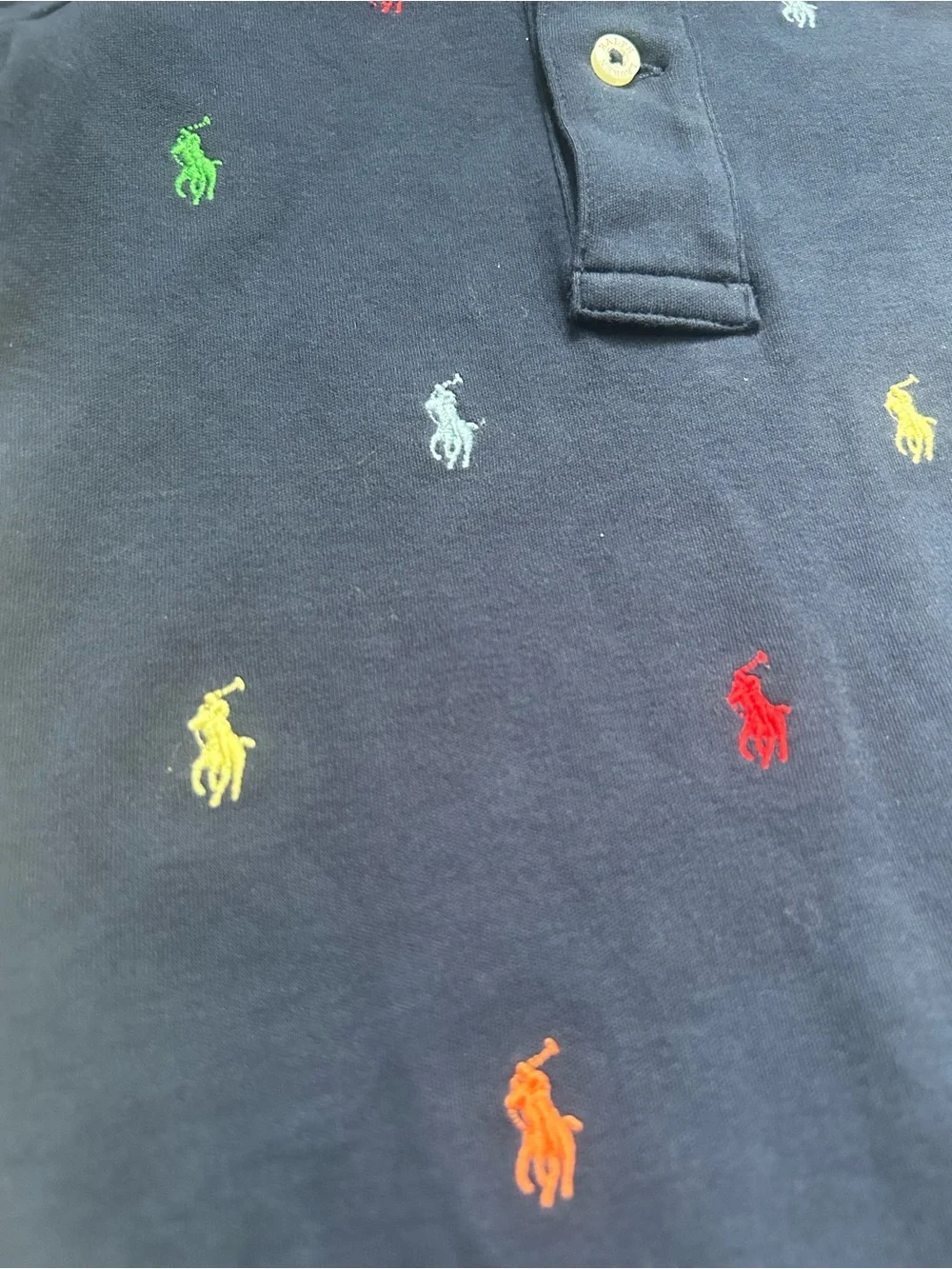 Ralph Lauren Baby Multi Pony Polo Coverall Romper Navy 12M NWOT⁠